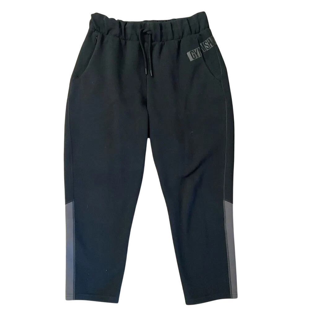 Gymshark Men's Black & Gray Ankle Crop Jogger Sweatpants Size XL